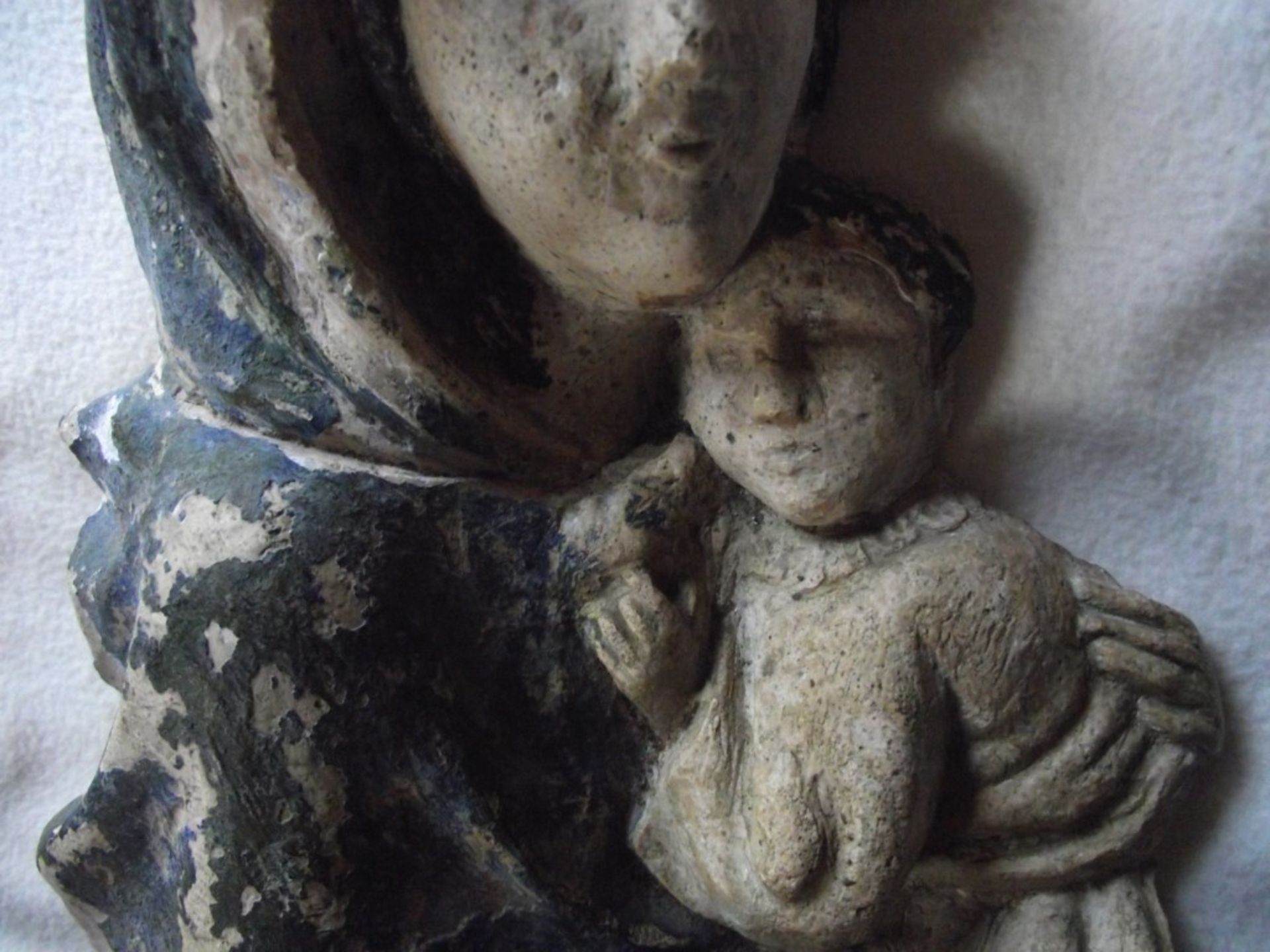 Antique Madonna & Child Wall Hanging Figure - 11 3/4"" High. - Image 19 of 21