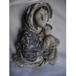 Antique Madonna & Child Wall Hanging Figure - 11 3/4"" High.