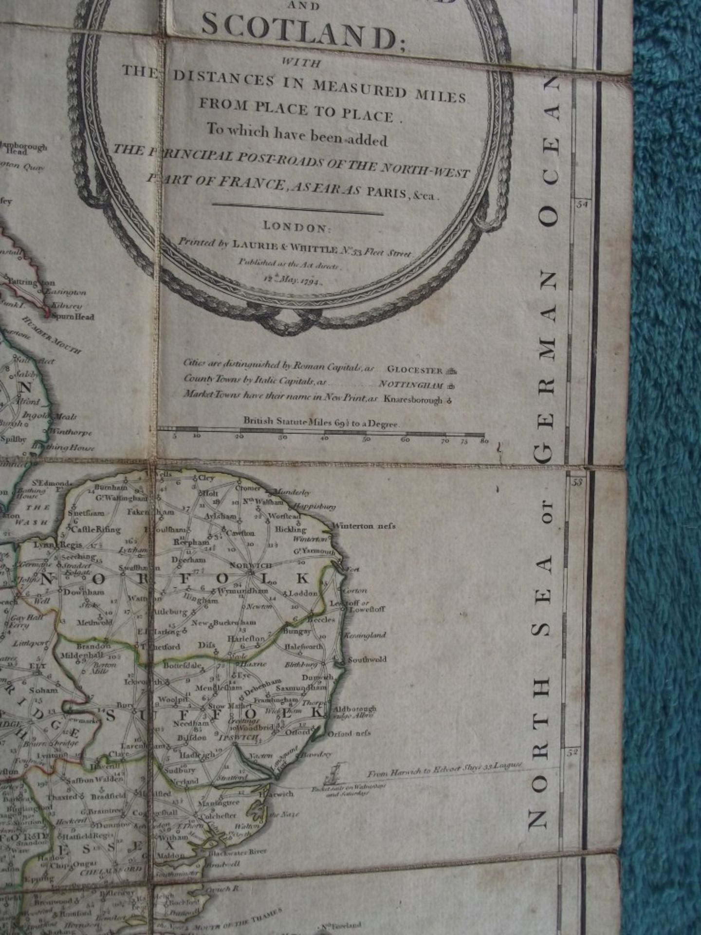 A New Map of the Roads of Ireland and Scotland - by Laurie & Whittle - 12th May 1794 - Original c... - Image 10 of 31