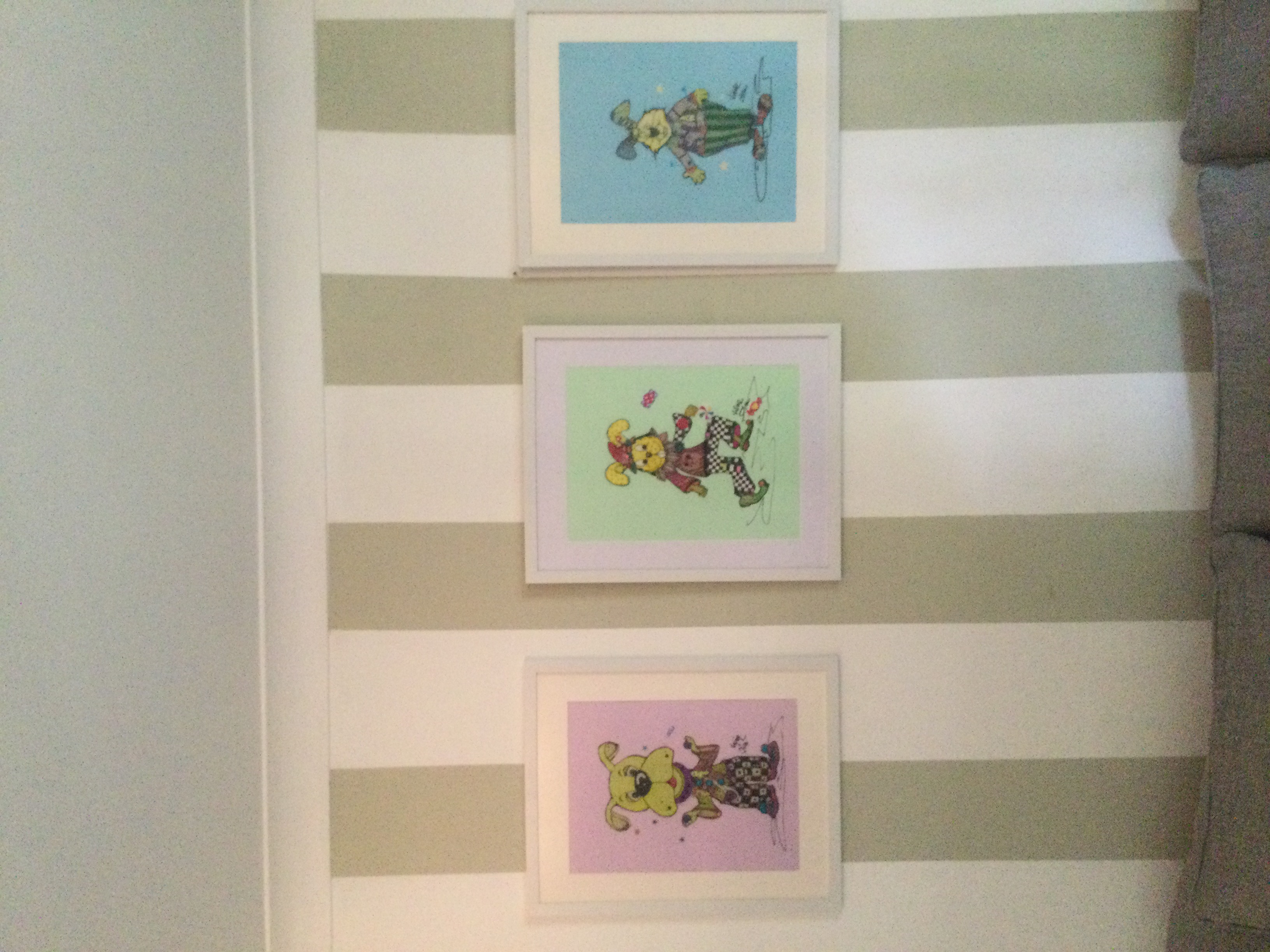 Original (3) Animal Prints Set of Three, Framed. Designed By Me All Signed