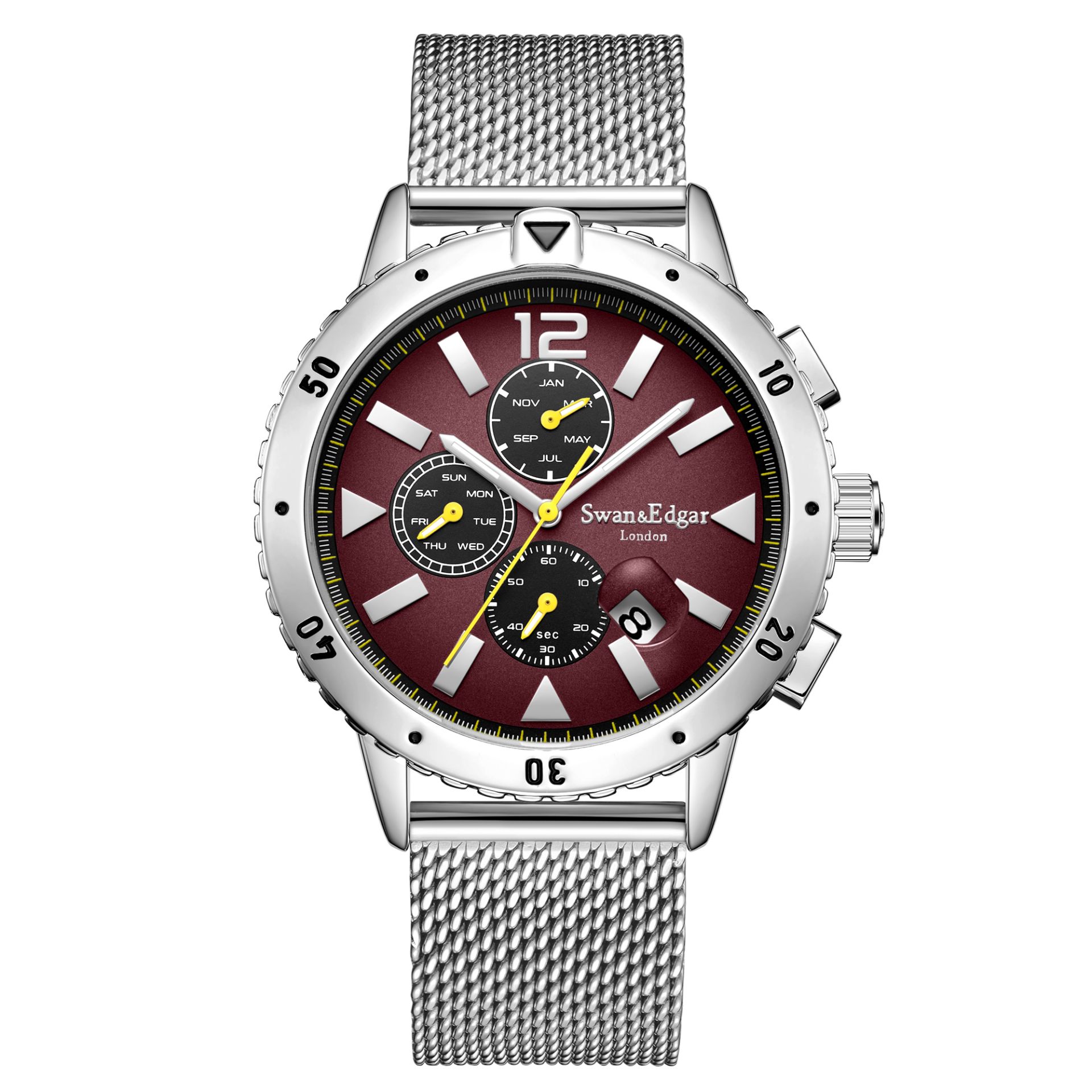 Limited Edition Swan & Edgar Catalyst Automatic silver red - FREE DELIVERY & 5 YEAR WARRANTY