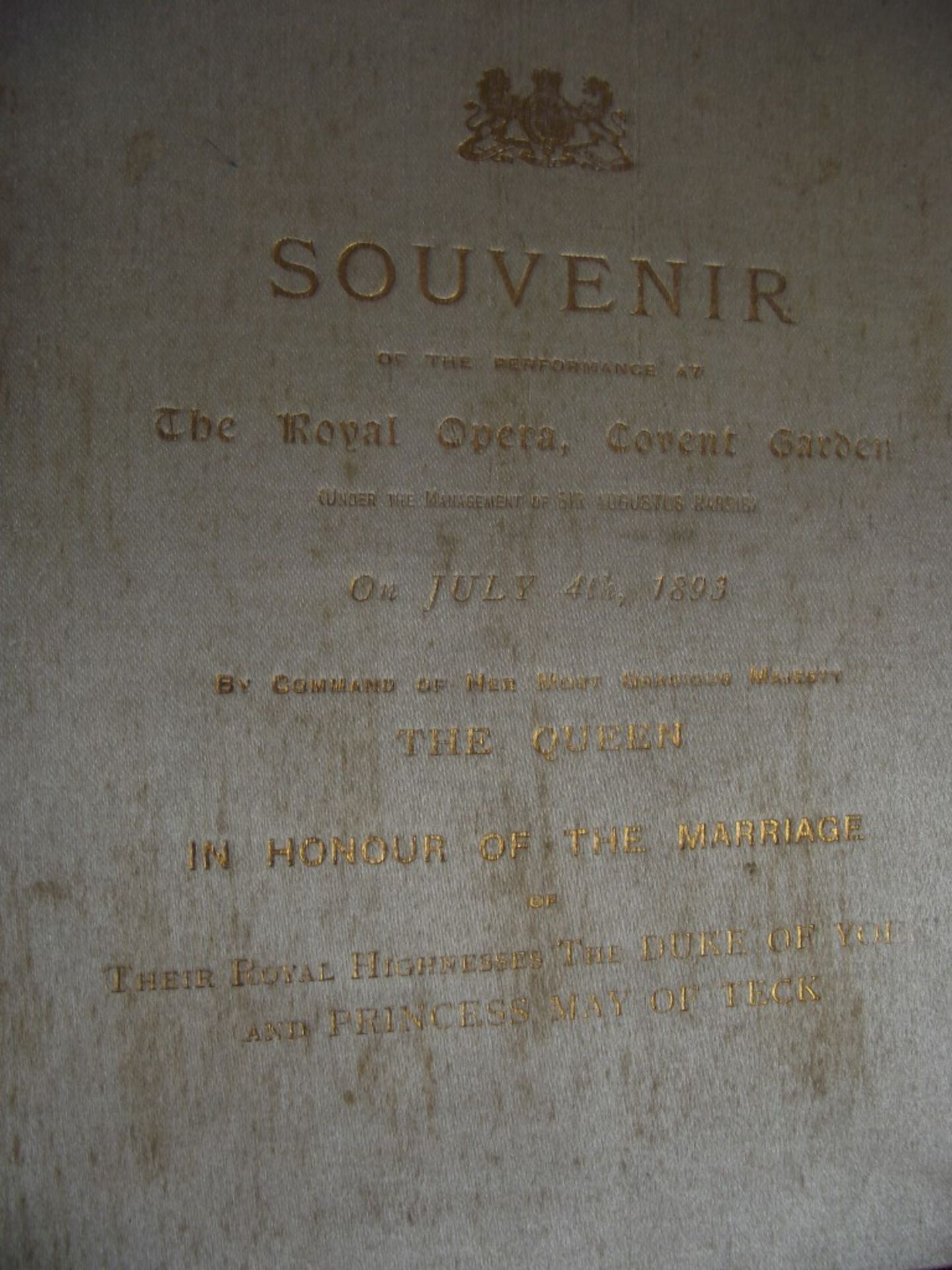 Souvenir of the Performance at the Royal Opera, Covent - July 4th, 1893 - Image 19 of 20