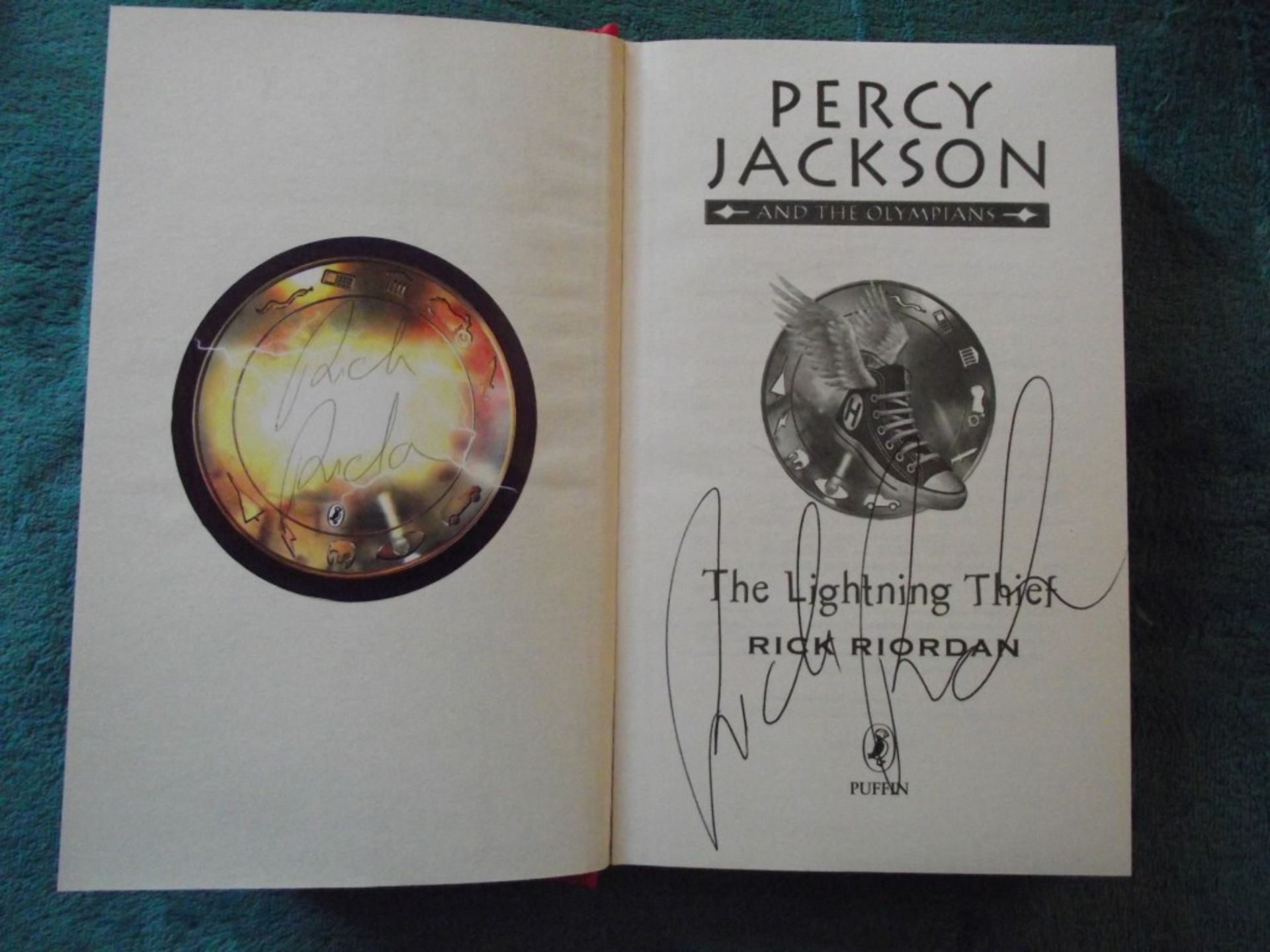 Percy Jackson The Lightning Thief By Rick Riordan - Puffin 2005 - Signed - Image 3 of 12