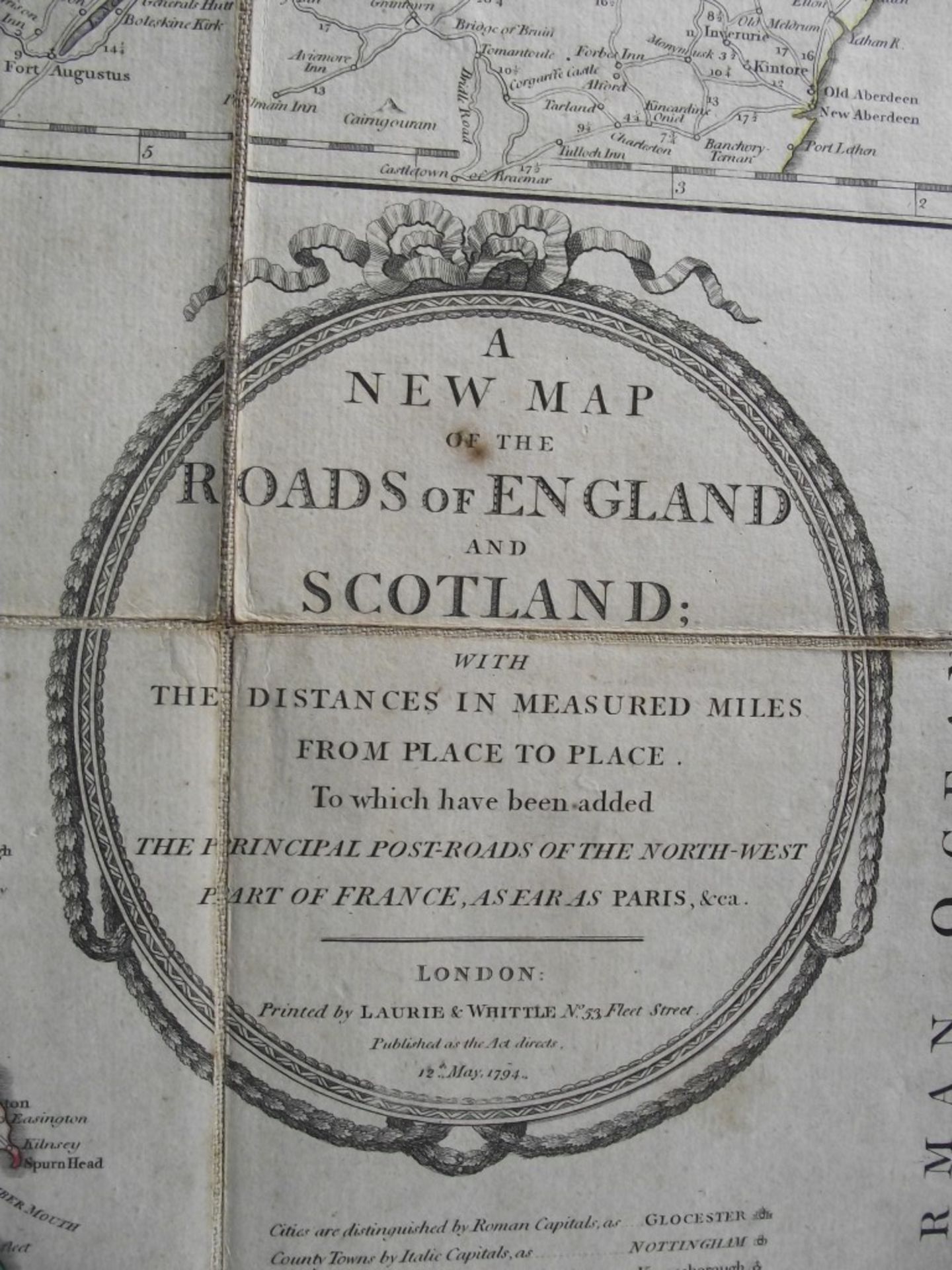 A New Map of the Roads of Ireland and Scotland - by Laurie & Whittle - 12th May 1794 - Original c... - Image 9 of 31
