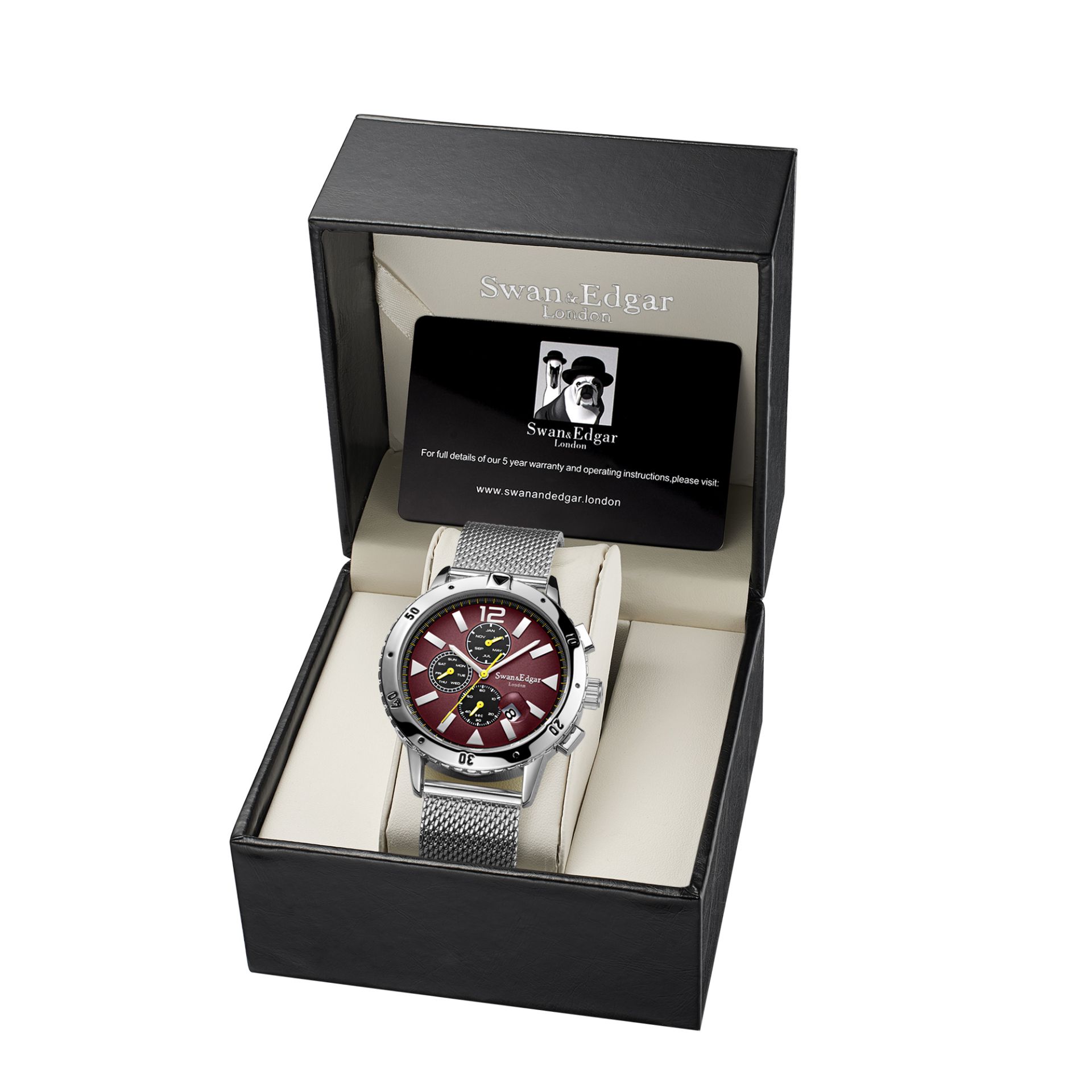 Limited Edition Swan & Edgar Catalyst Automatic silver red - FREE DELIVERY & 5 YEAR WARRANTY - Image 2 of 5