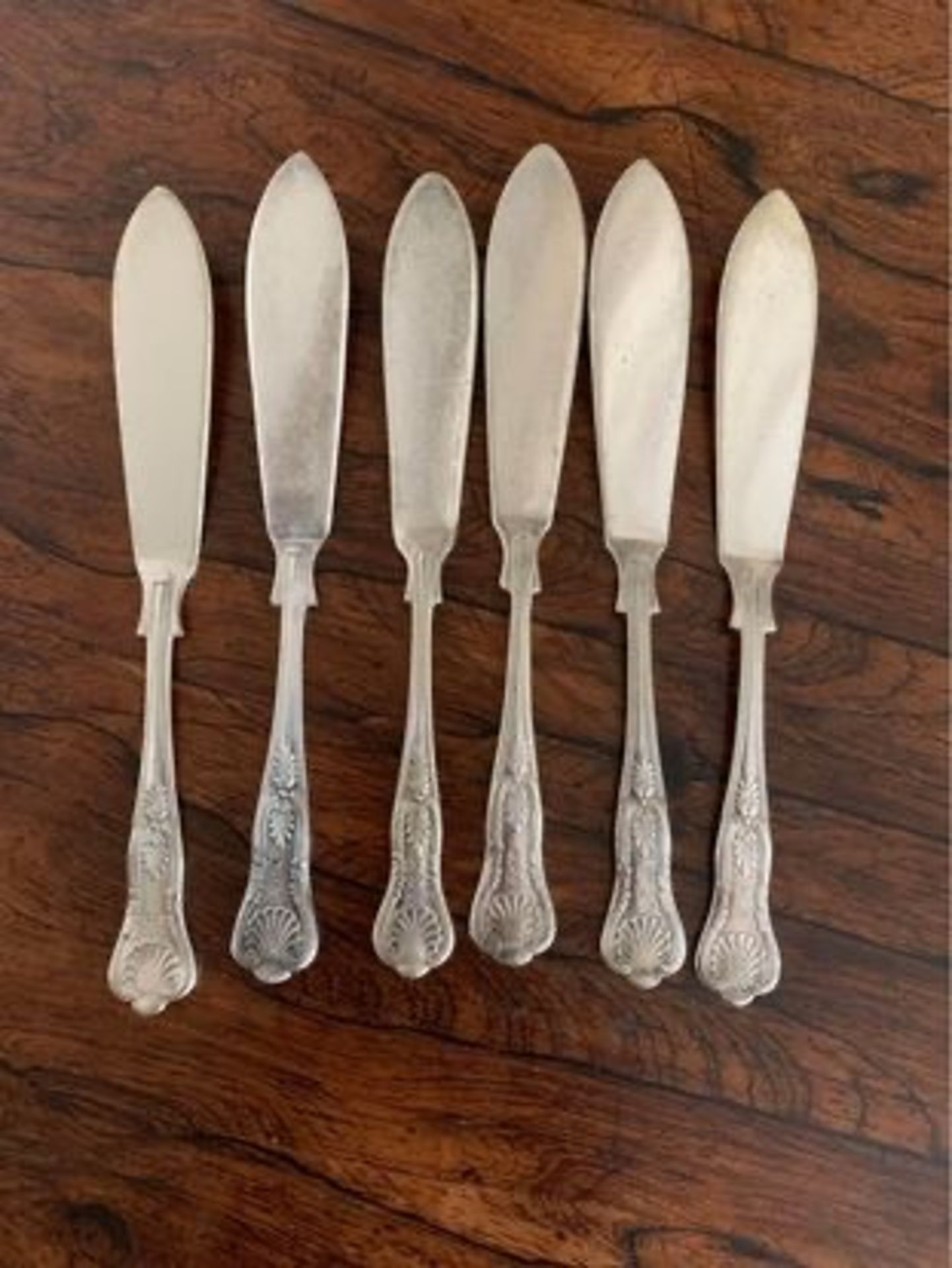 c 1900 Antique Fish Silver Plate Fish Servers And 6 Fish Forks - Image 4 of 5