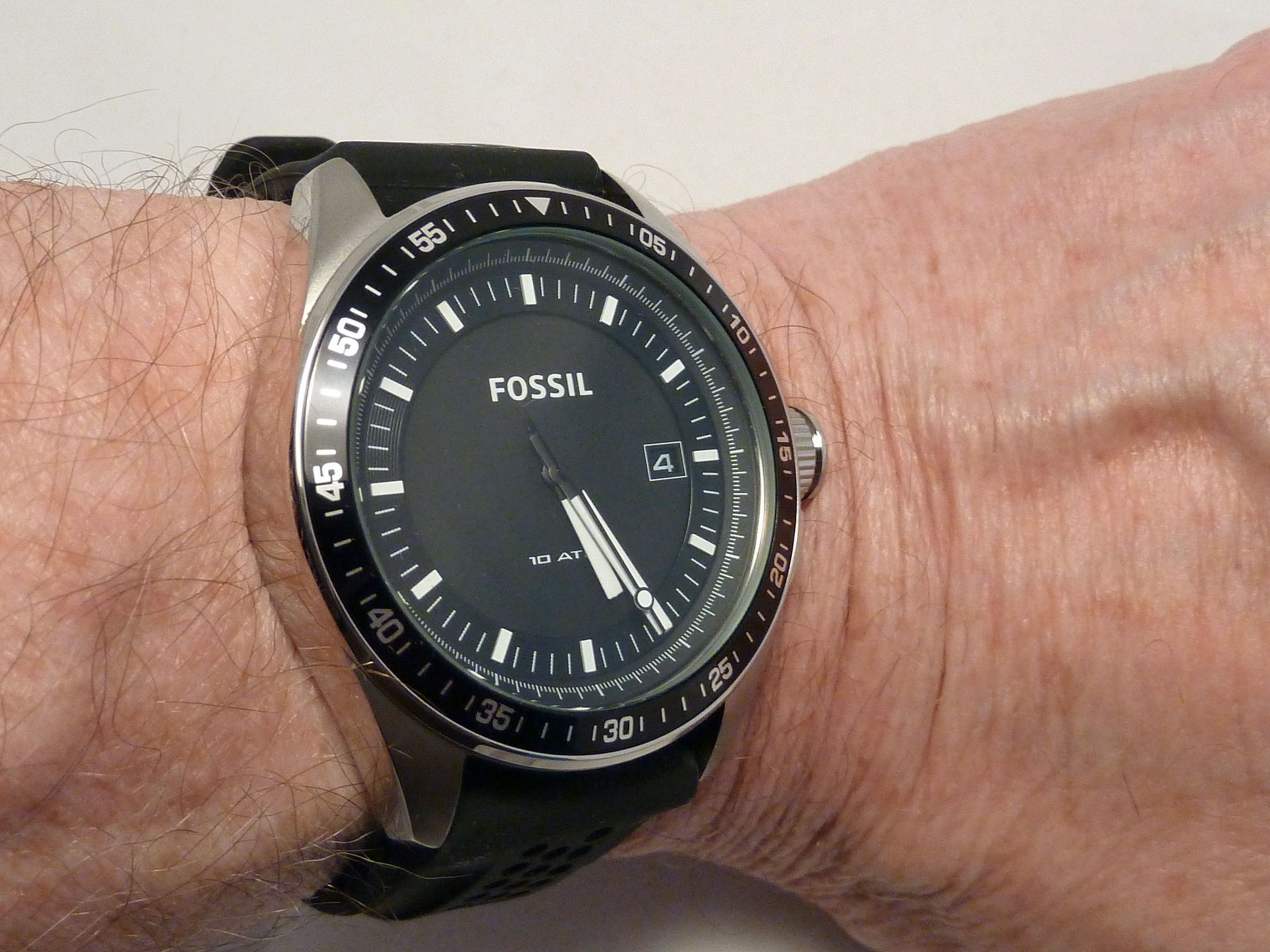 Fossil “Decker” - AM4384 Black silicon Strap Date watch. - Image 4 of 5