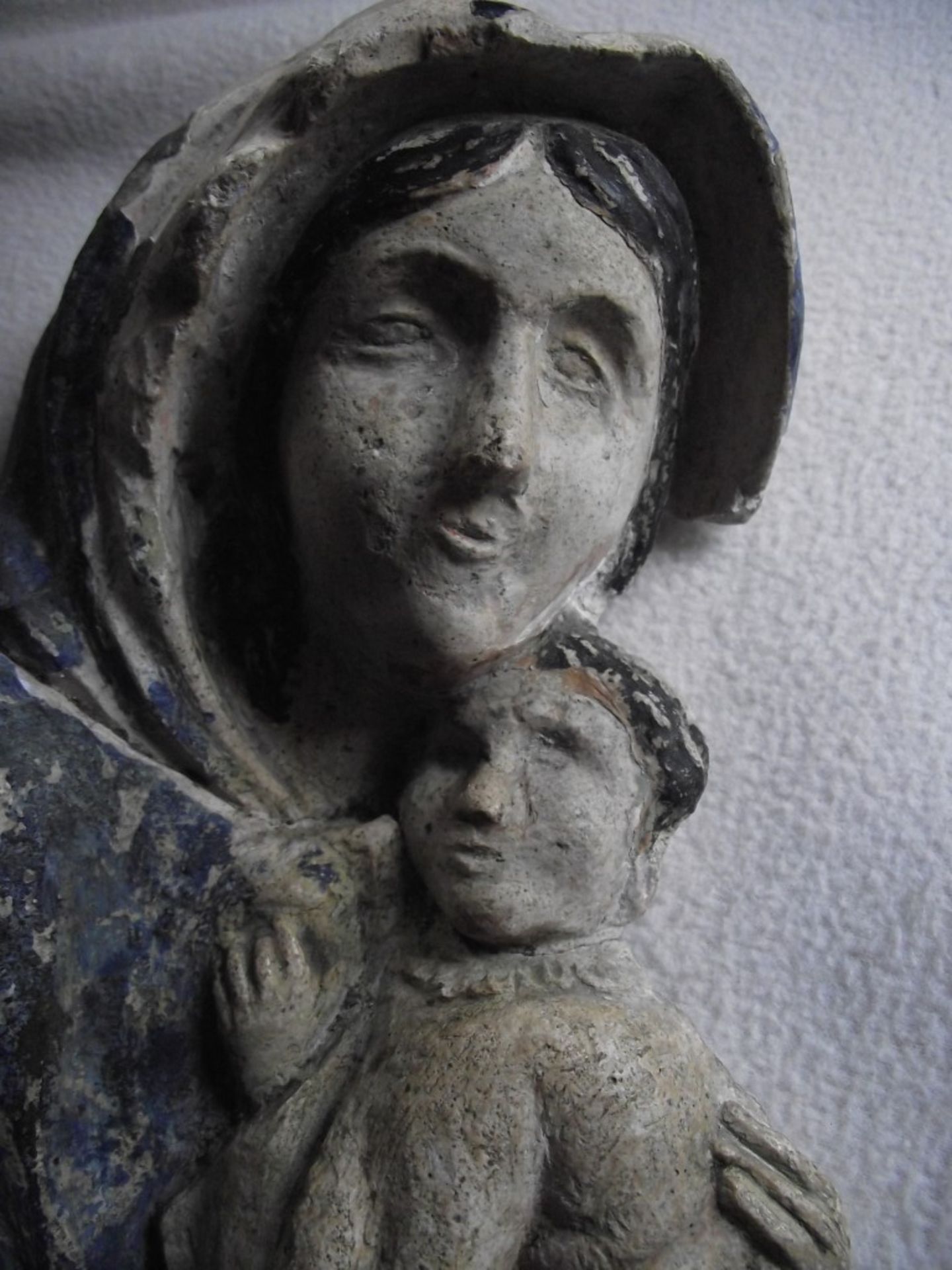 Antique Madonna & Child Wall Hanging Figure - 11 3/4"" High. - Image 13 of 21