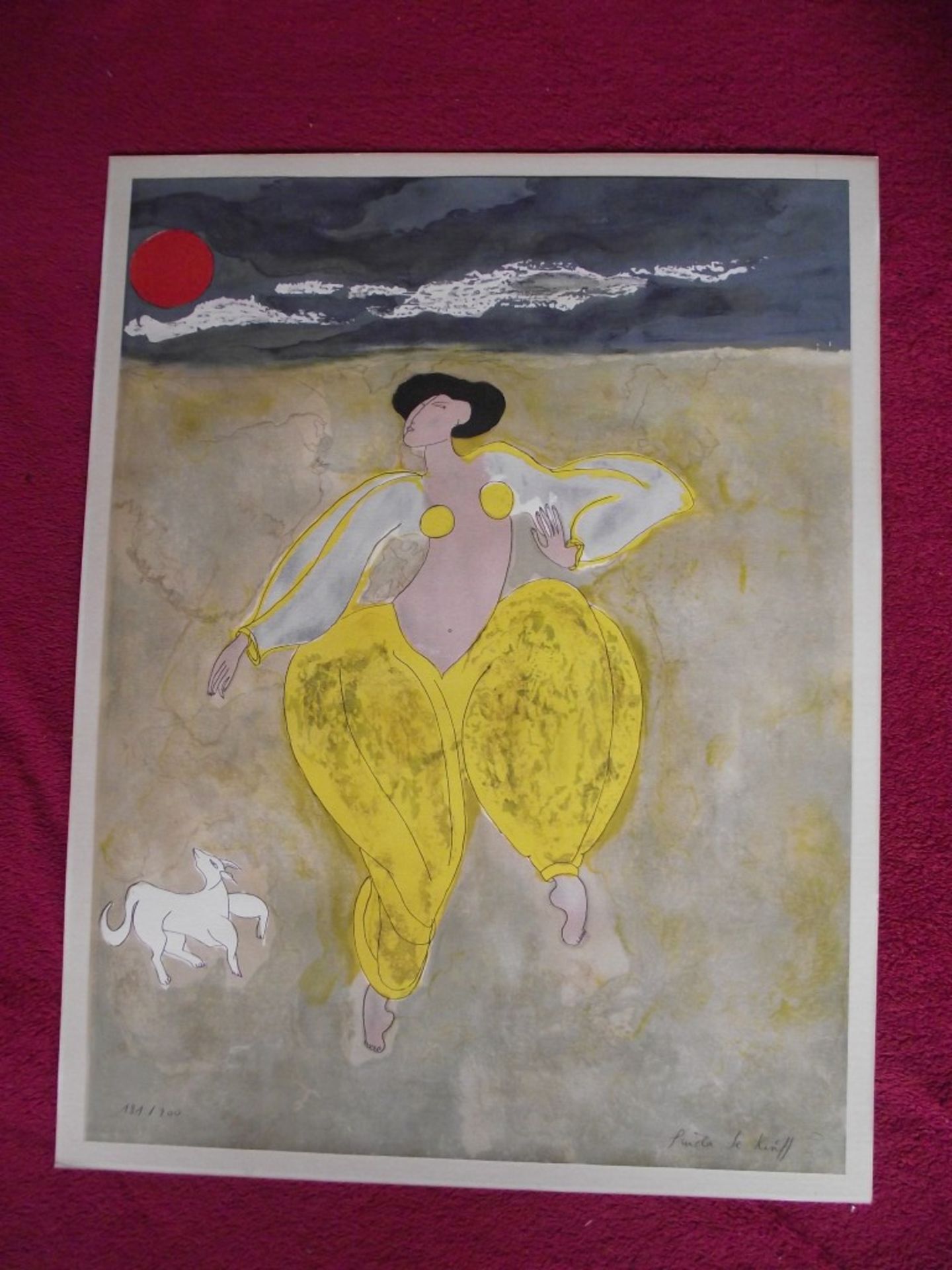 Linda Le Kinff - Signed Limited Edition 181/200 Lithograph ""Danseuse Et Chien""