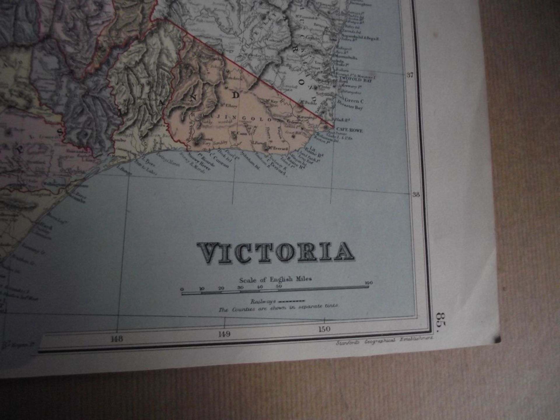 9 X Antique Edward Standford's London Atlas Maps - Australia - World - Circa 1880's - Image 3 of 36