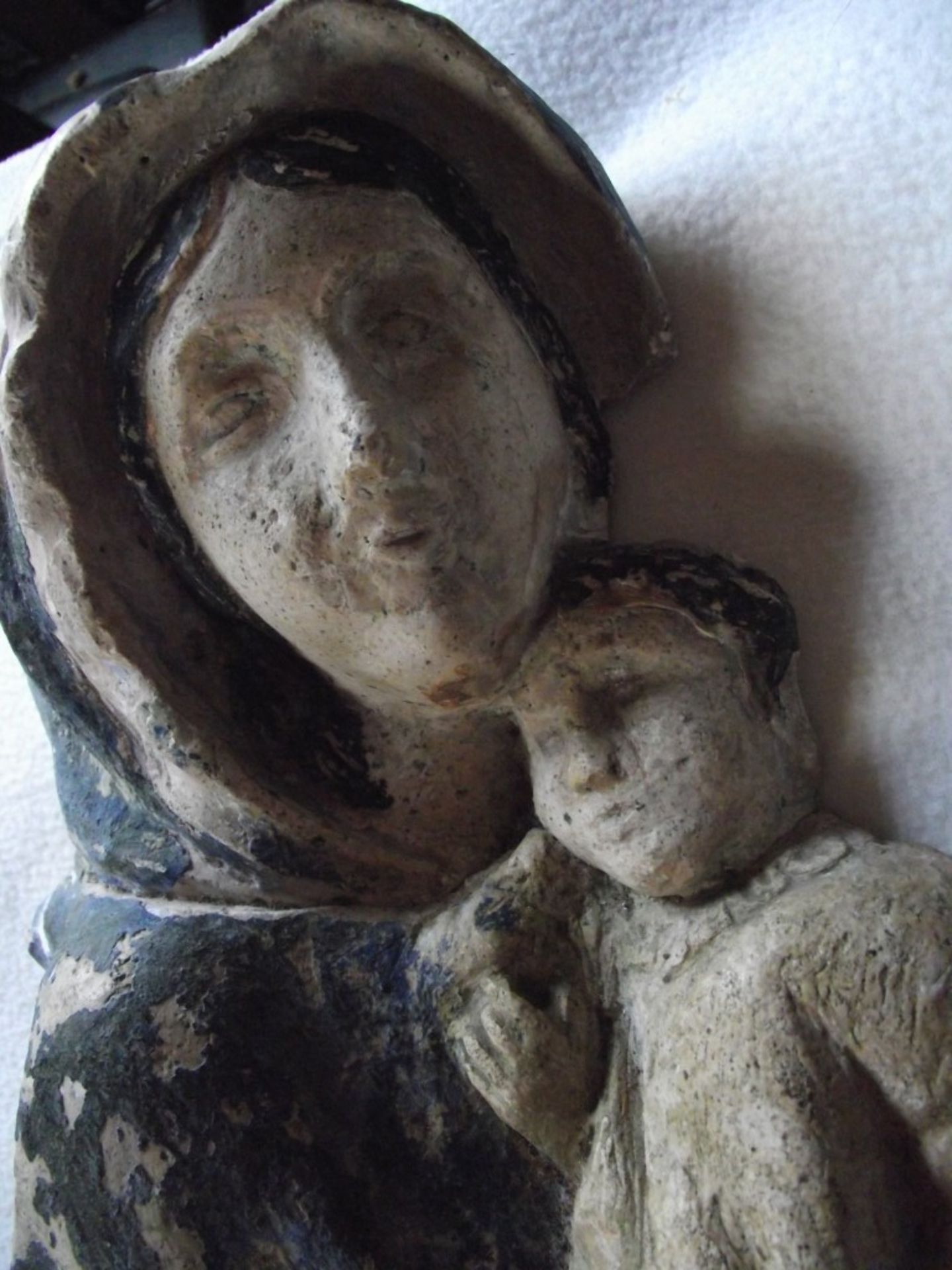 Antique Madonna & Child Wall Hanging Figure - 11 3/4"" High. - Image 18 of 21