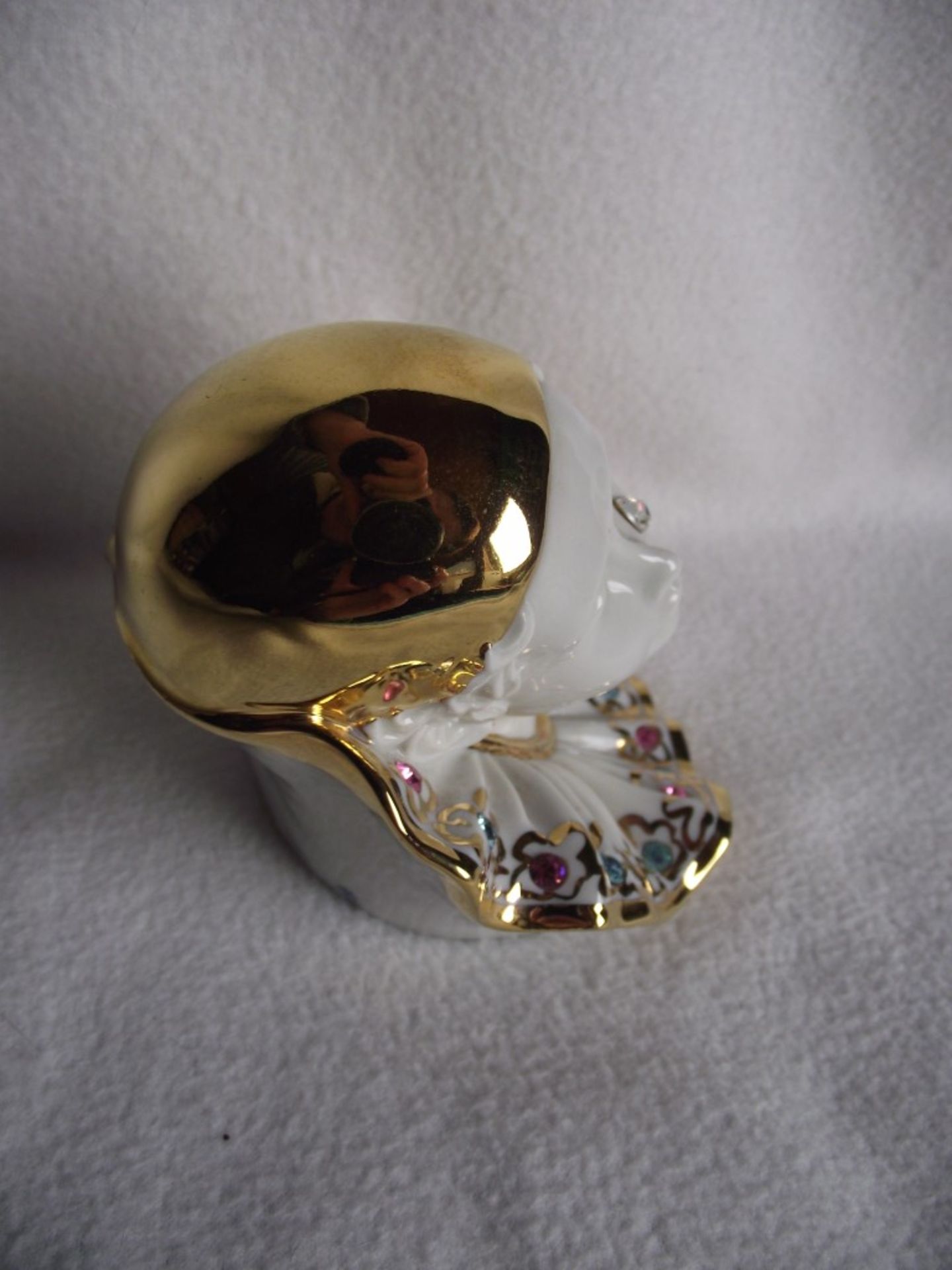 1980's Limoges Pierrot Clown With Swarovski Crystal Teardrop & 24k Gold Detail. - Image 2 of 15