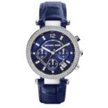 Michael Kors MK2384 Ladies Blue Leather Strap Parker Chronograph Watch