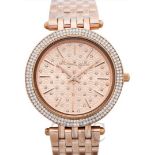 Michael Kors MK3399 Darci Rose Gold Crystal Bezel Ladies Watch