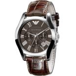 Emporio Armani AR0671 Men's Brown Leather Strap Quartz Chronograph Watch