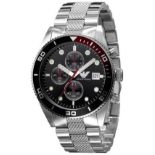 Emporio Armani AR5855 Men's Black Dial Silver Tone Bracelet Quartz Chronograph Watch