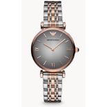 Emporio Armani AR1725 Ladies Gianni T-Bar Two Tone Bracelet Quartz Watch