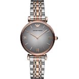 Emporio Armani AR1725 Ladies Gianni T-Bar Two Tone Bracelet Quartz Watch