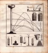 Hydrostatics 1 Detailed Diagram 1799 George III Antique Copper Engraving.