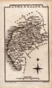 Cumberland Antique Copper Engraved George IV Map by Sidney Hall.