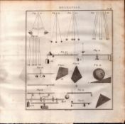Mechanics 2 Detailed Diagram 1799 George III Antique Copper Engraving.