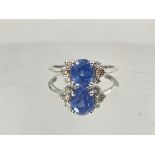 Beautiful 1.79 CT Natural Ceylon Blue Sapphire Diamonds & 18k Gold