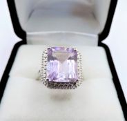 Sterling Silver 5CT Rose de France Amethyst Ring New With Gift Pouch