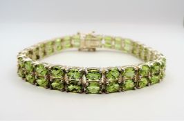 Peridot Gemstone Bracelet Sterling Silver 16.24 Carats New With Gift Box
