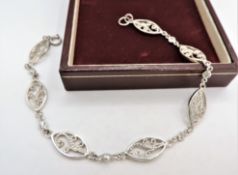 Sterling Silver Filigree Gemstone Bracelet New With Gift Pouch