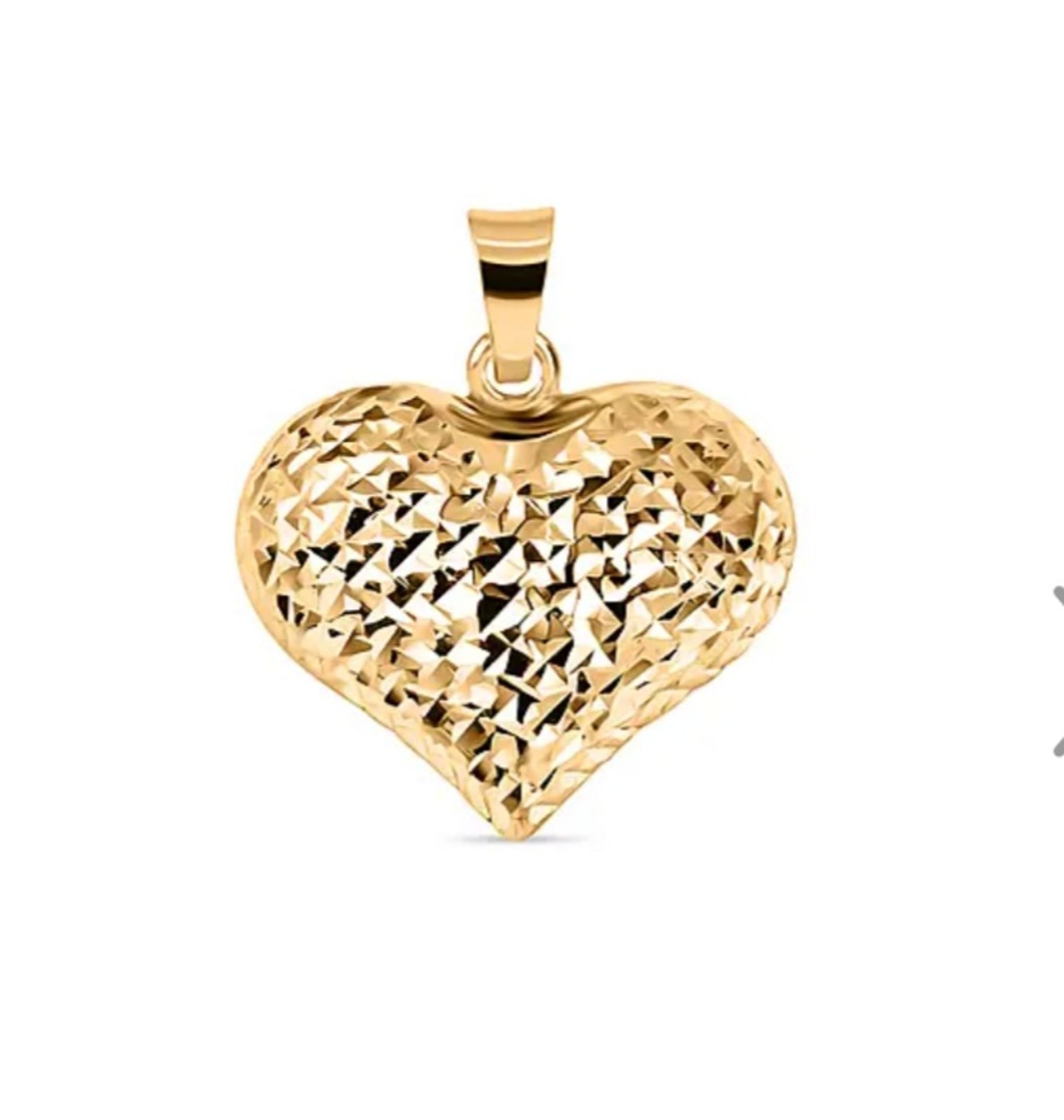 NEW! 9K Yellow Gold Heart Pendant - Image 3 of 4