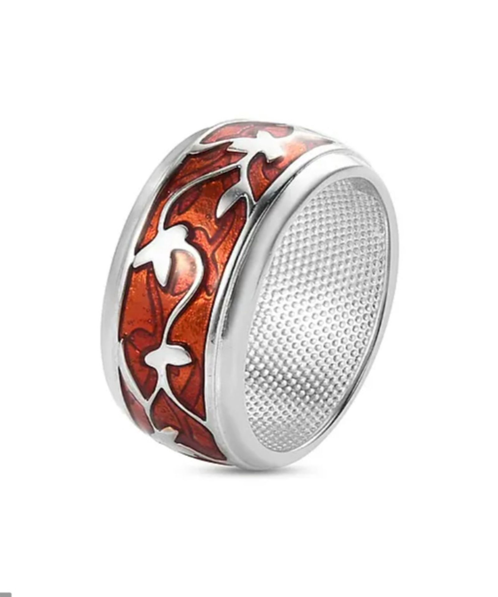 NEW! Enamelled Ring in Silver Tone - Image 3 of 4