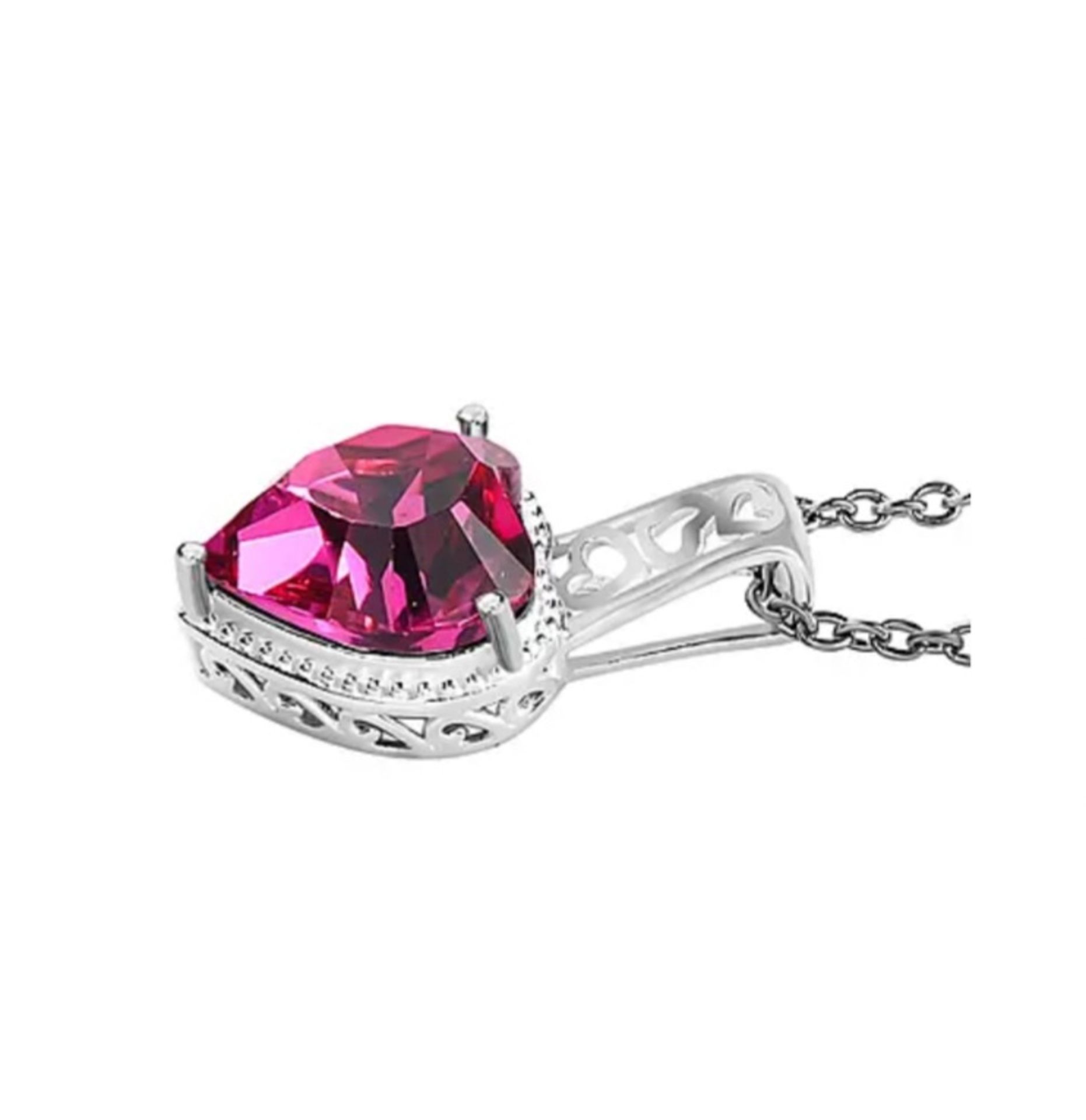 NEW! Fuchsia Austrian Crystal in Sterling Silver - Image 4 of 5