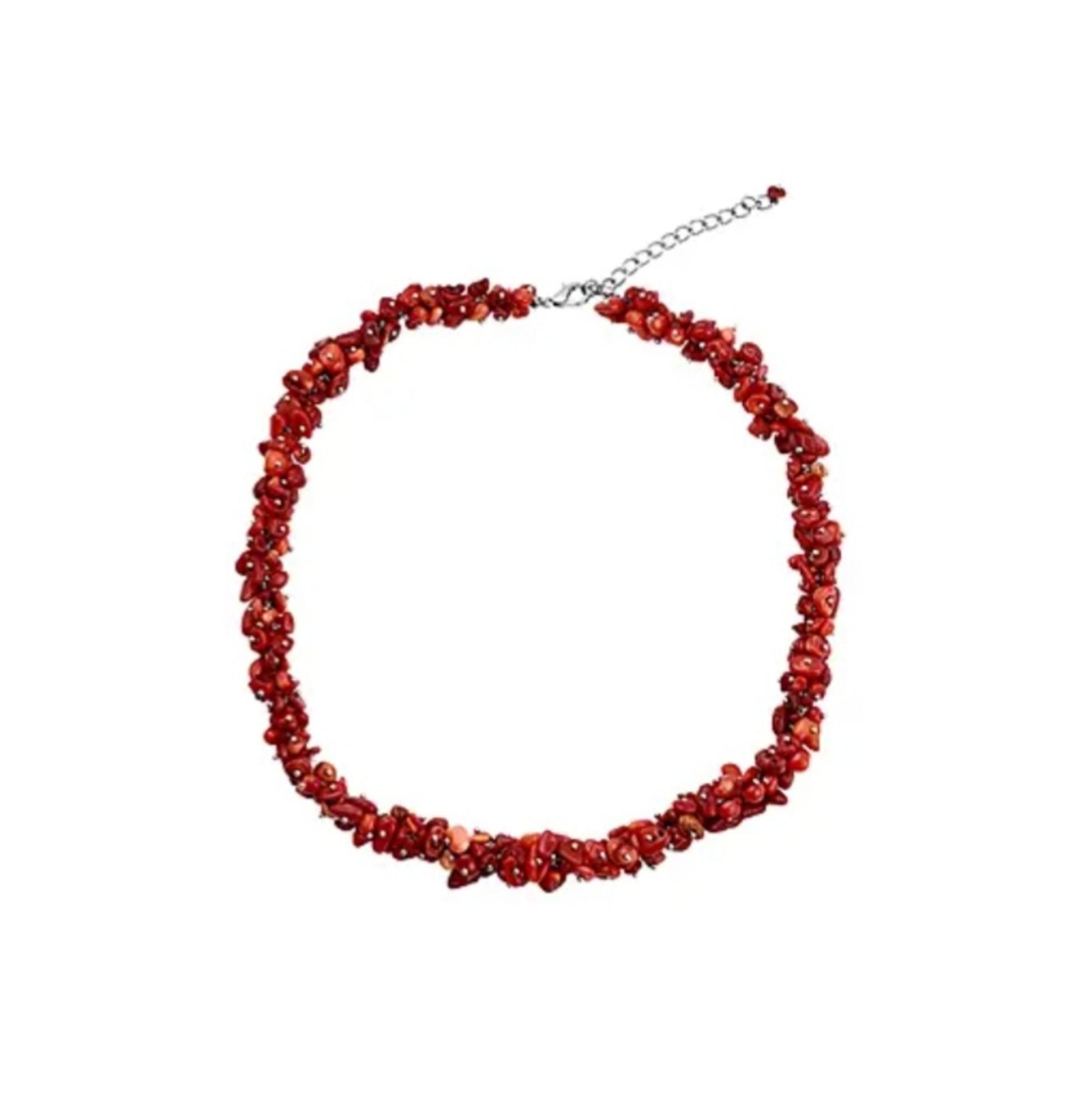 NEW! Coral Necklace in Silver Tone - Image 2 of 4