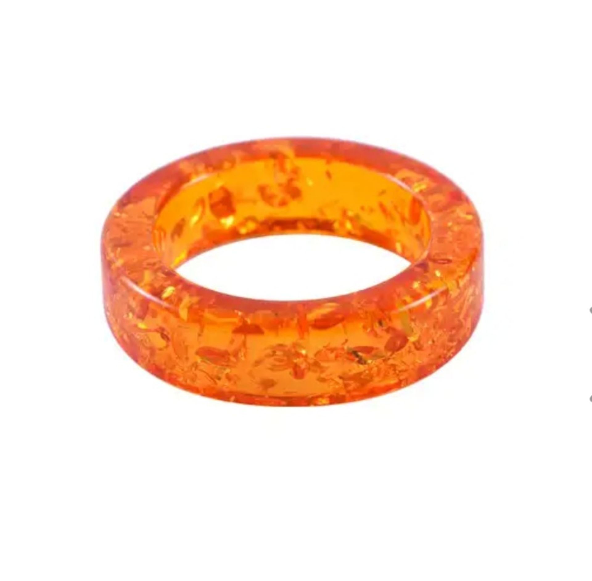 NEW! Natural Baltic Amber Carved Ring - Image 2 of 4