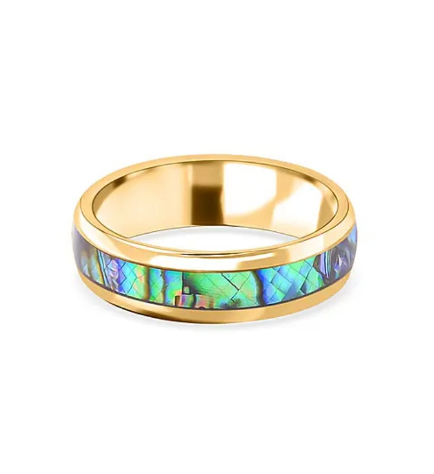 NEW! Abalone Shell Band Ring - Image 3 of 4