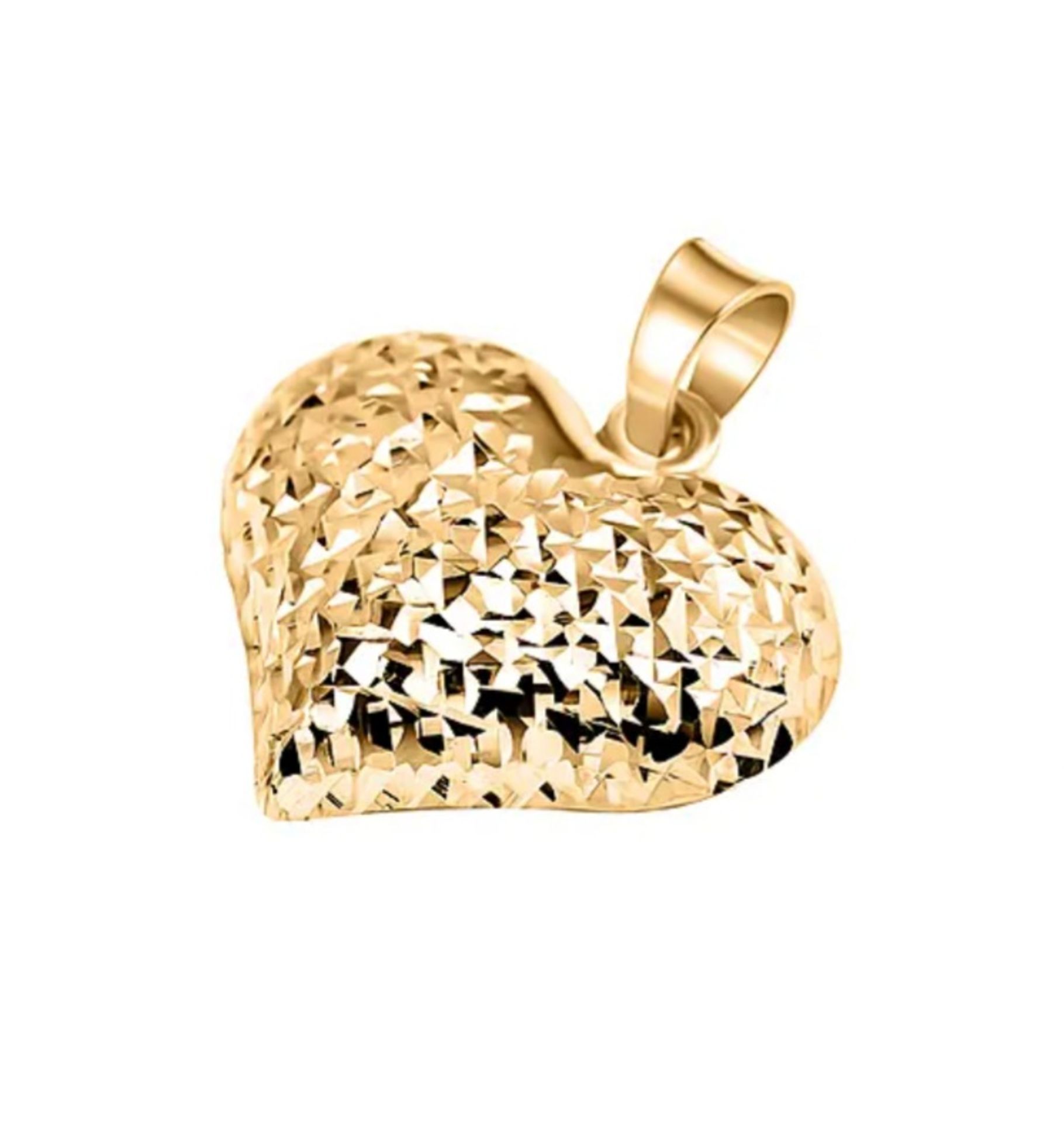 NEW! 9K Yellow Gold Heart Pendant - Image 4 of 4