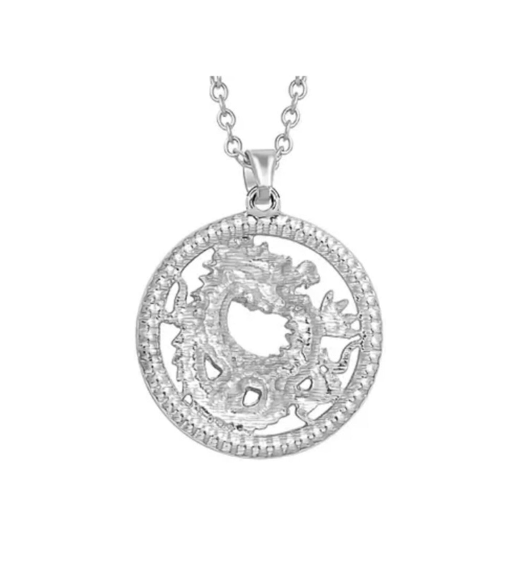 NEW! White Austrian Crystal Dragon Pendant with Chain - Image 4 of 4