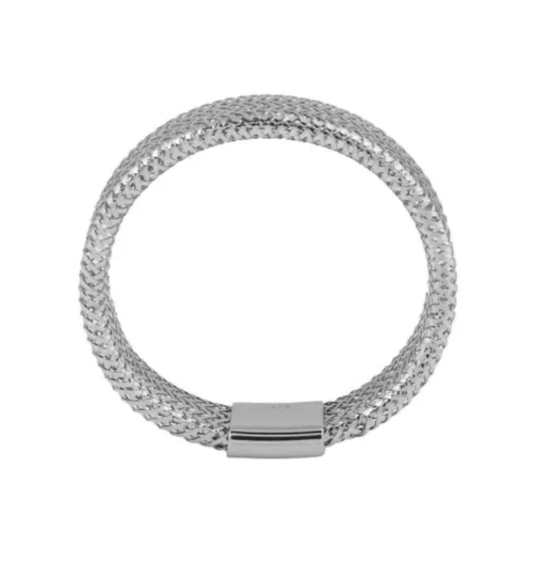 NEW! Italian Made - 9K White Gold Stretchable Ring - Image 5 of 5