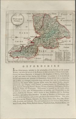 Oxfordshire Antique c1783 F Grose Copper Coloured George III Map.
