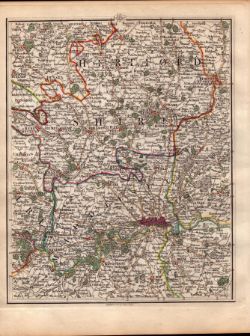 London & Home Counties Herts, Middlesex - John Cary's Antique 1794 Map.