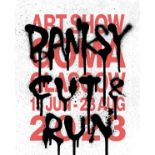 Banksy (b.1974) Authorised ‘CUT & RUN - 25 Years Card labour’ Exhibition 2 Posters GOMA 23, Ist E...