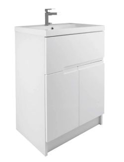 Brand New Boxed Bathstore Vermont 600mm Floorstanding Vanity Unit - Gloss White RRP £470 **No Vat...