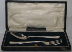 Silver Cased Christening Spoon & Fork Sheffield 1917