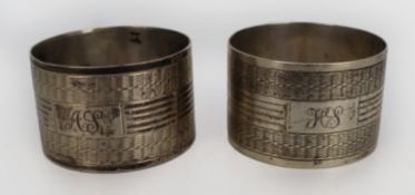Pair of Solid Silver Napkin Rings