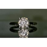 Beautiful Natural 1.72 CT Solitaire Diamond Ring With 18k Gold