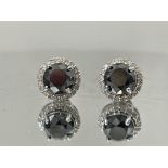 Beautiful Natural 3.84 CT Black Diamond Earrings Natural Diamonds & 18k Gold