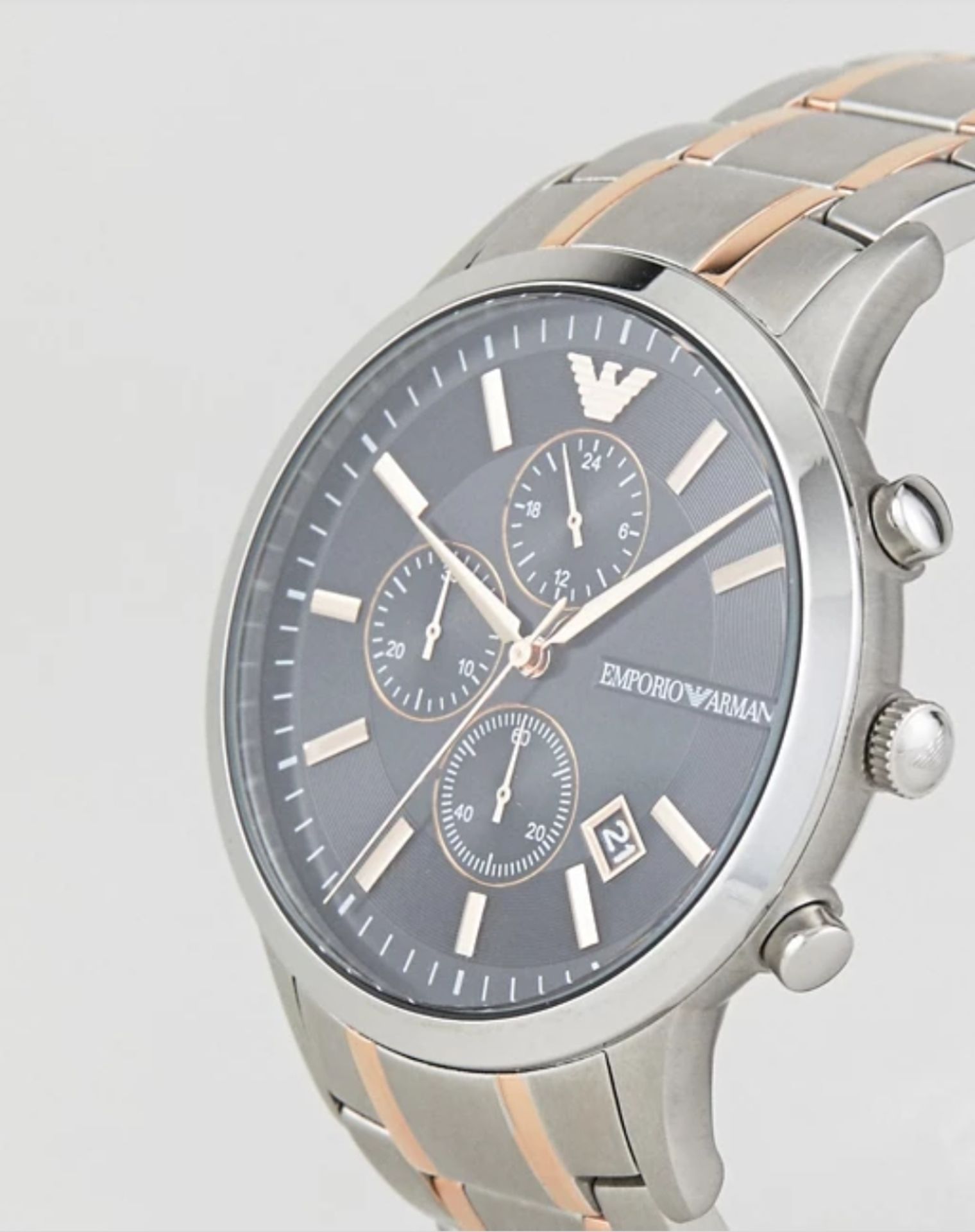 Emporio Armani AR11165 Men's Renato Two Tone Stainless Steel Bracelet Chronograph Watch - Image 3 of 5