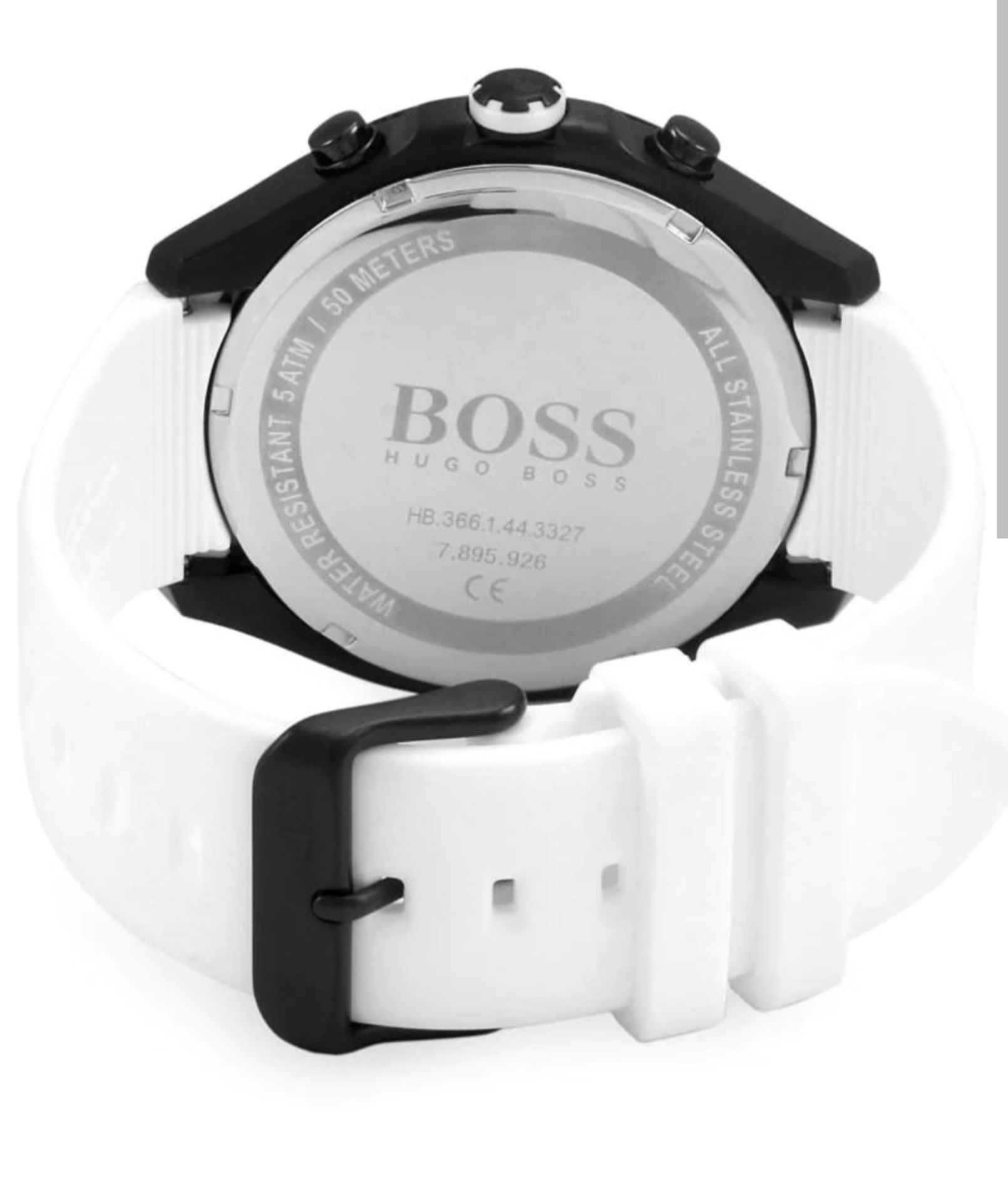 Hugo Boss 1513718 Men's velocity White Silicone Strap Chronograph Watch - Image 4 of 8
