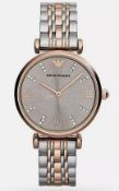 Emporio Armani AR1840 Women's Quartz Designer Watch - Rose Gold & Silver