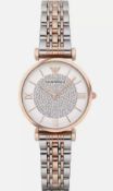 LADIES GOLD AND SILVER TWO TONE STAINLESS STEEL EMPORIO ARMANI WATCH AR1926
